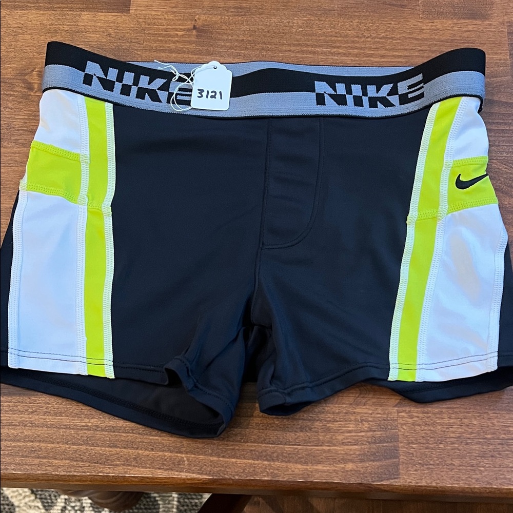Nike Black and Yellow Athletic Shorts